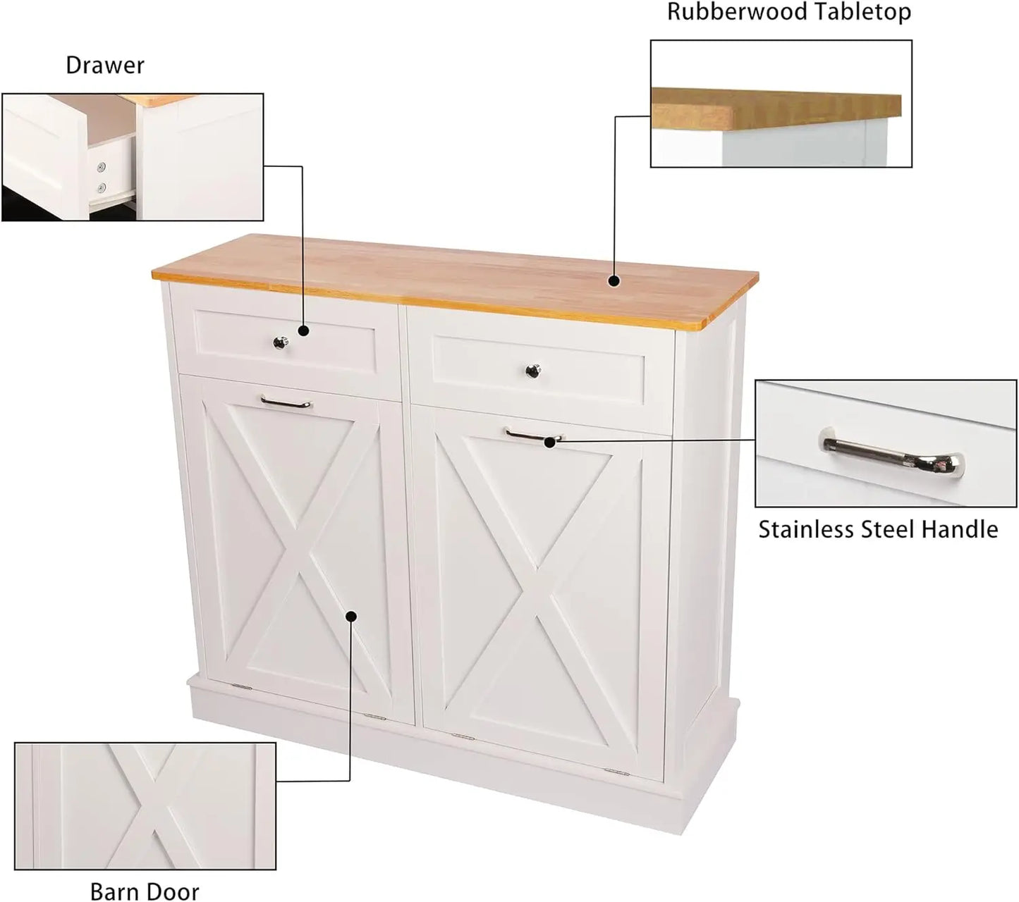 Double Tilt Out Trash Cabinet