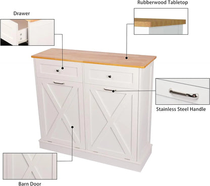 Double Tilt Out Trash Cabinet