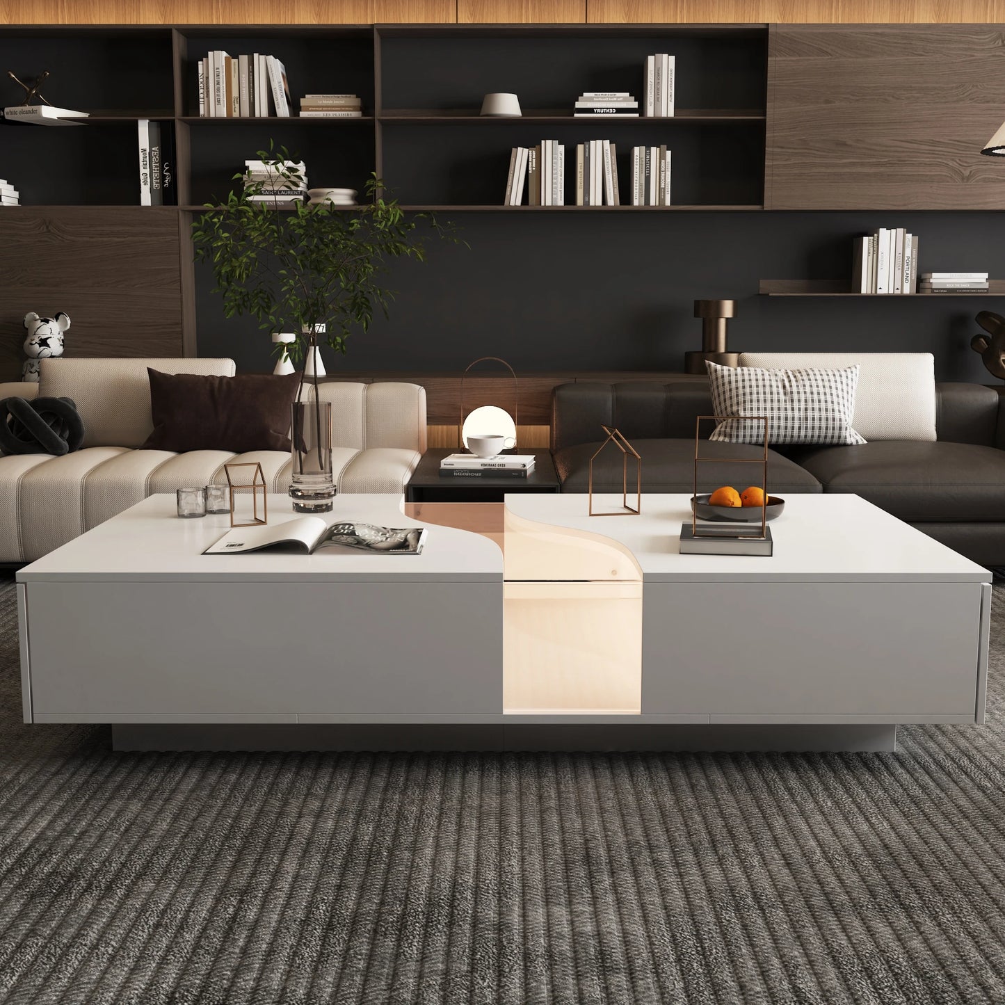 FUFU&GAGA 55.1'' Wide Coffee Table