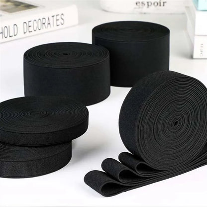 Flat Elastic Band Black White Rubber Band