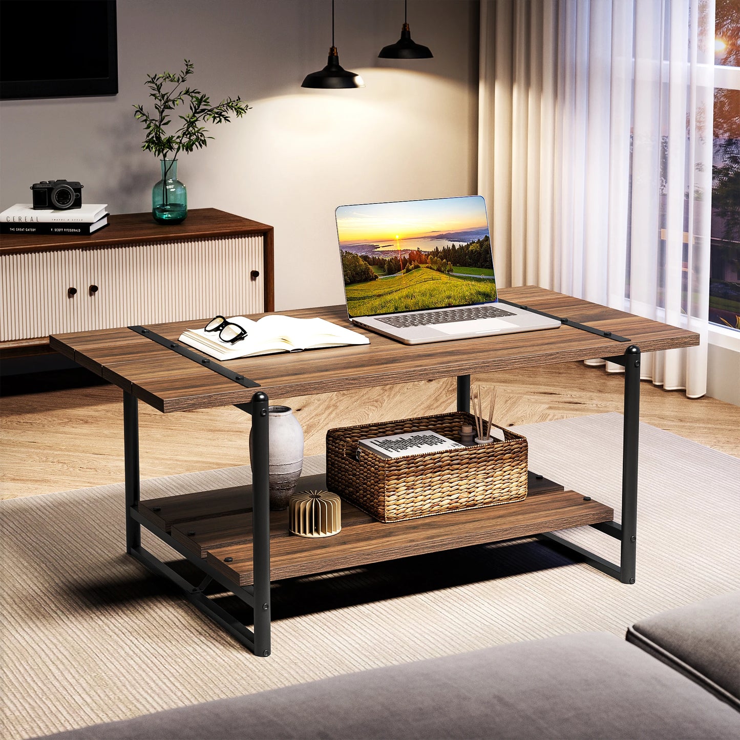 2-Tier Wood Coffee Table
