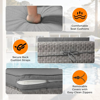 6-Seat Outdoor Wicker Set