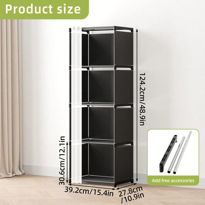 4-Tier White Storage Cabinet