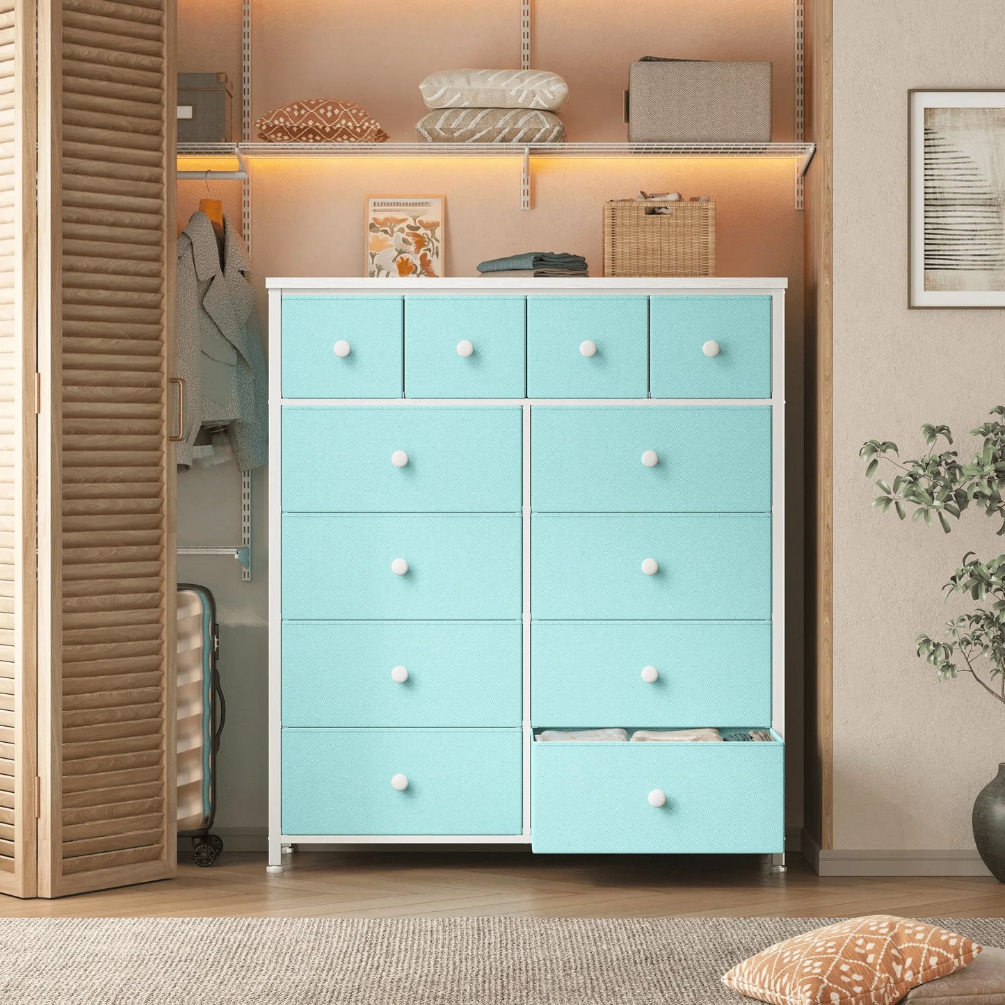 12-Drawer Tall Fabric Dresser