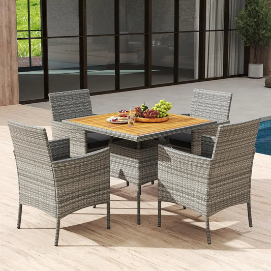 5pc PE Wicker Patio Dining Set