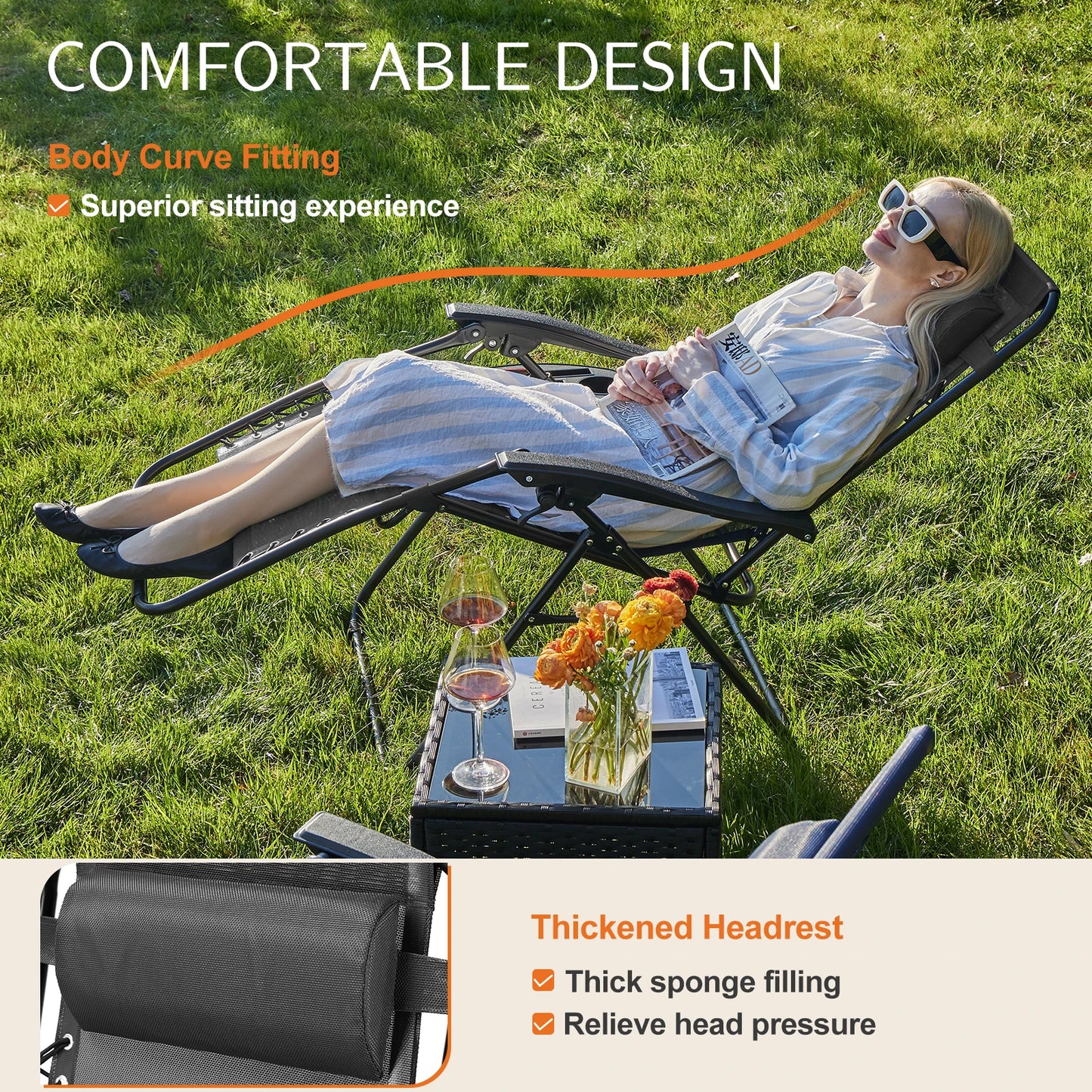 Set of 2 Portable Recliner