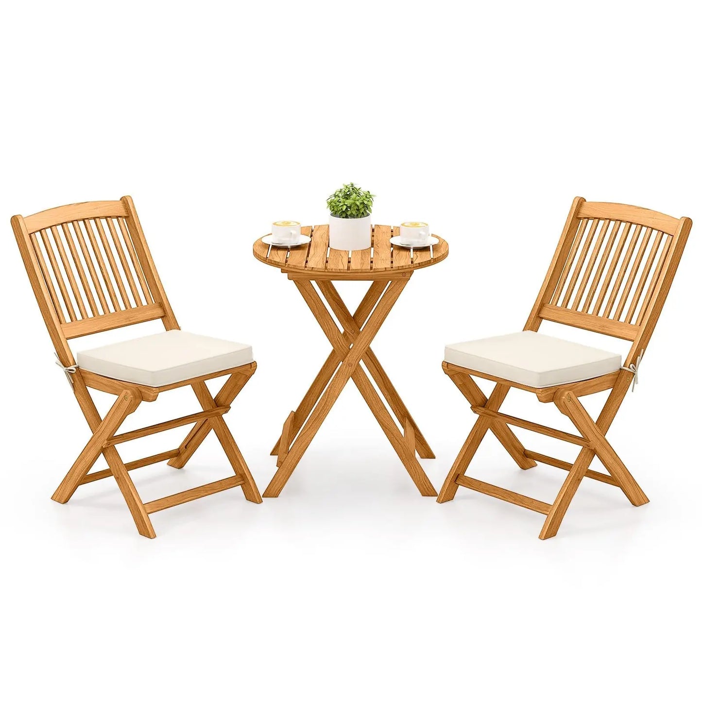 3 Pieces Wood Patio Set
