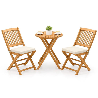 3 Pieces Wood Patio Set