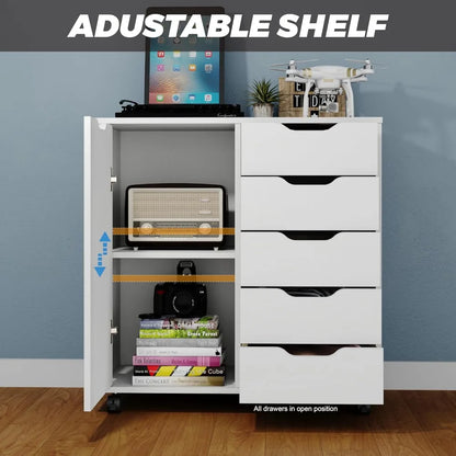 5-Drawer Wooden Storage Cabinet