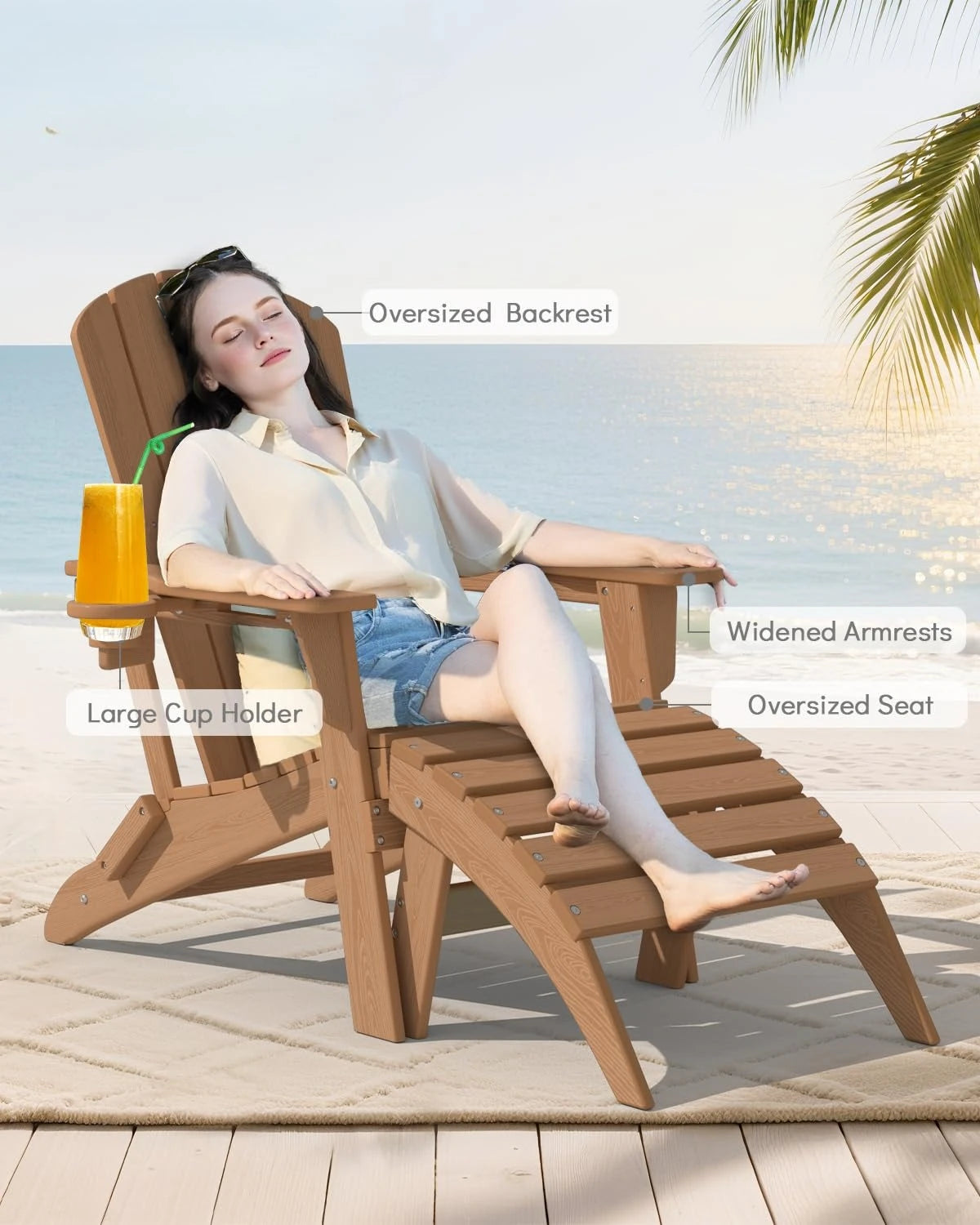 3-Piece Folding Adirondack Chair Set
