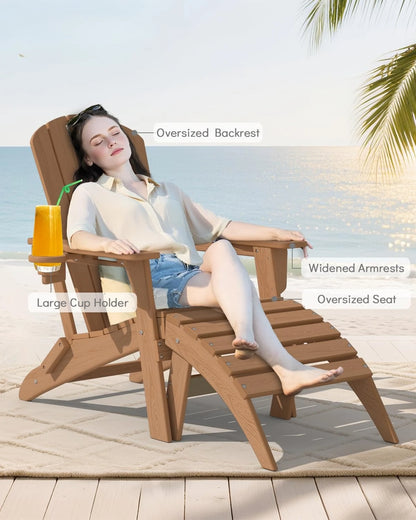 3-Piece Folding Adirondack Chair Set