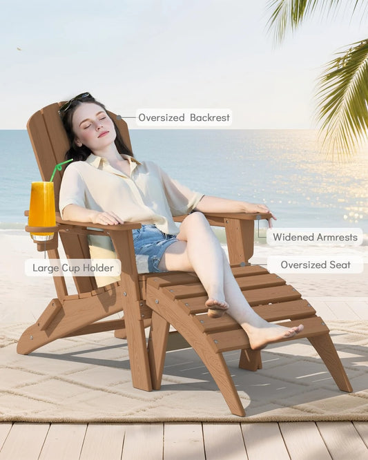 3-Piece Folding Adirondack Chair Set