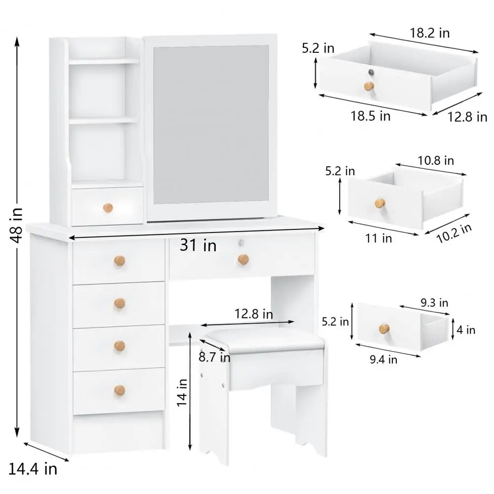 Makeup  Vanity Desk with Sliding Mirror
