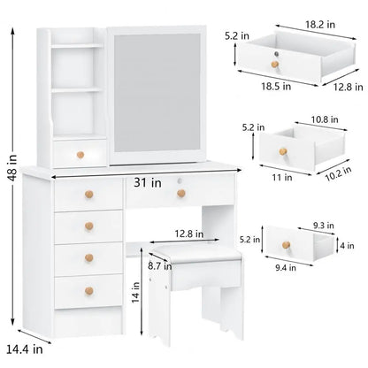 Makeup  Vanity Desk with Sliding Mirror