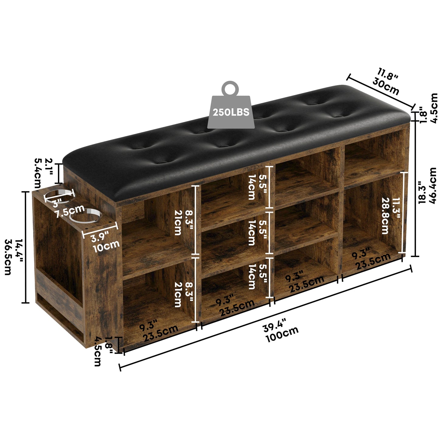 Shoe Entryway Bench with PU Leather