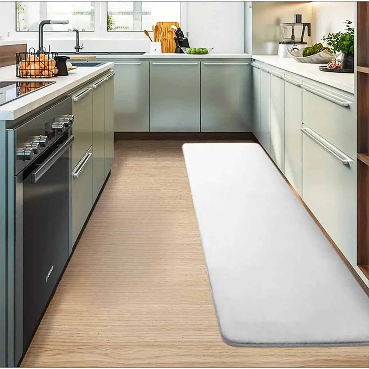 Thickened flannel kitchen floor mats