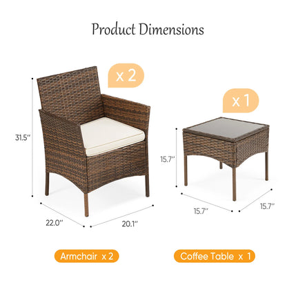 3 Pieces Outdoor Patio Furniture