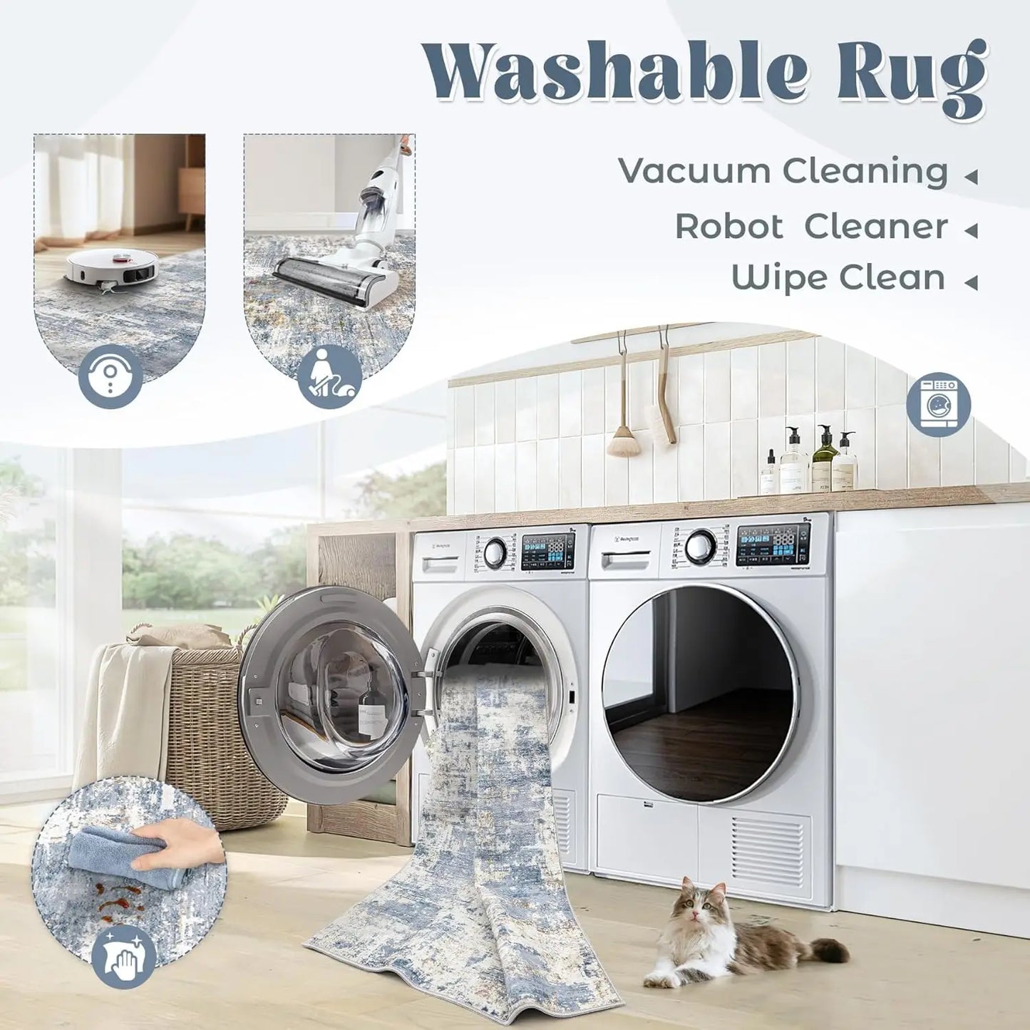 8x10 Washable  Area Rug