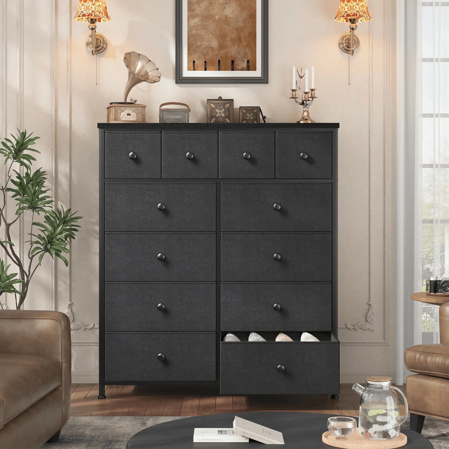 12-Drawer Tall Fabric Dresser