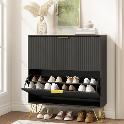 Fluted  Shoe Storage Cabinets