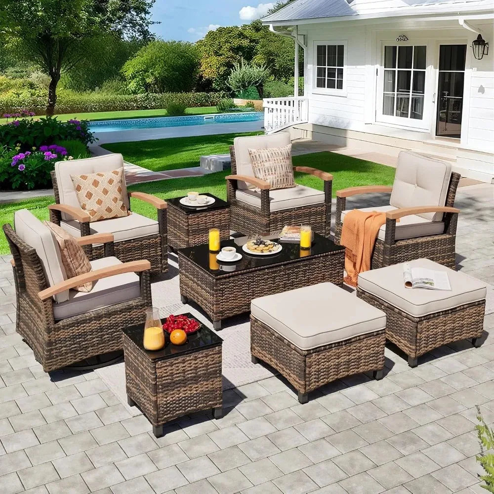 9 Pieces Outdoor Patio Furniture