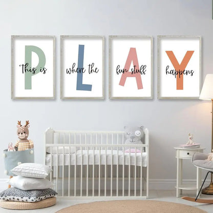 Fun Happens on Kids Playroom Wall