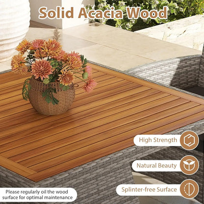 5pc PE Wicker Patio Dining Set