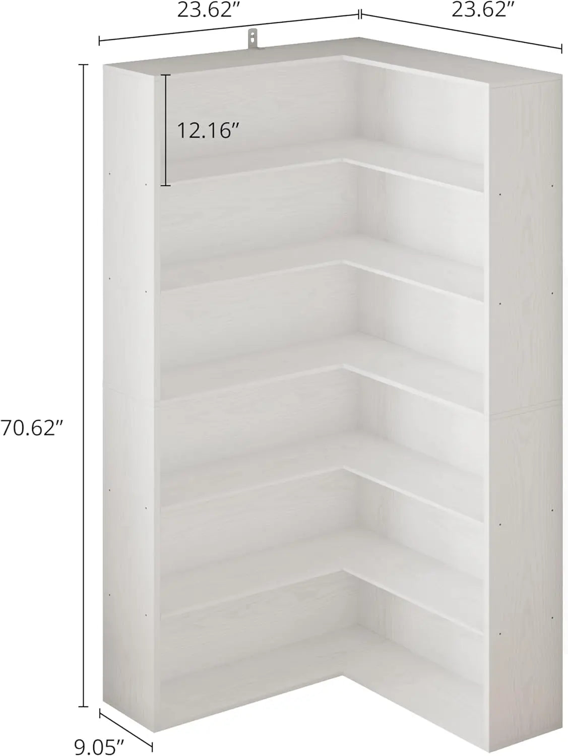 Corner Bookshelf with Baffles