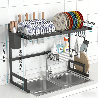Built-in sink dish drainer