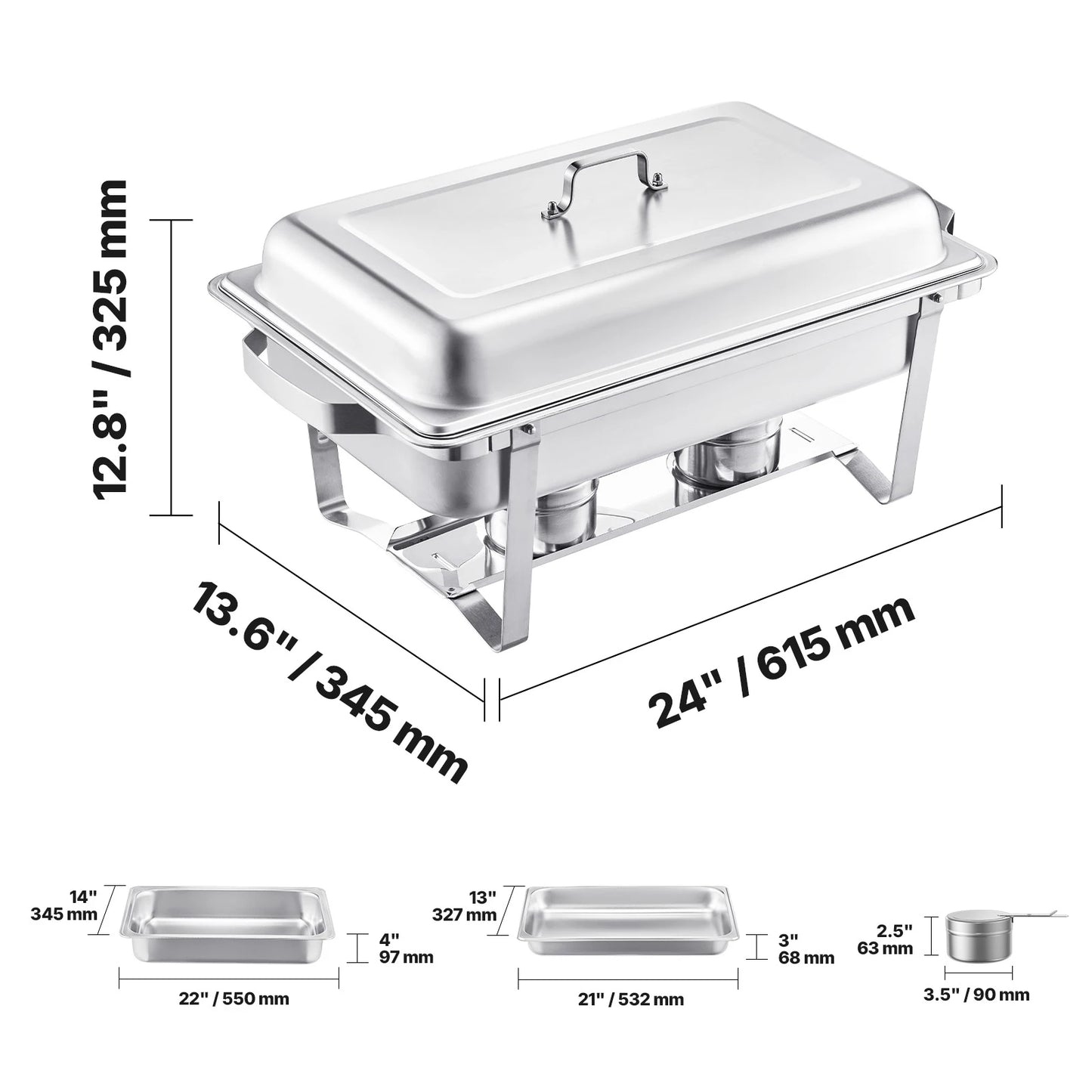 8 Qt 4 Pack Chafing Dish Buffet Set