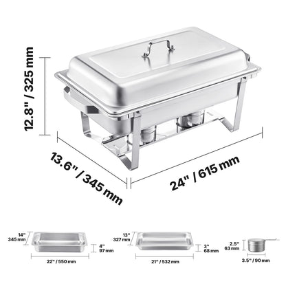 8 Qt 4 Pack Chafing Dish Buffet Set