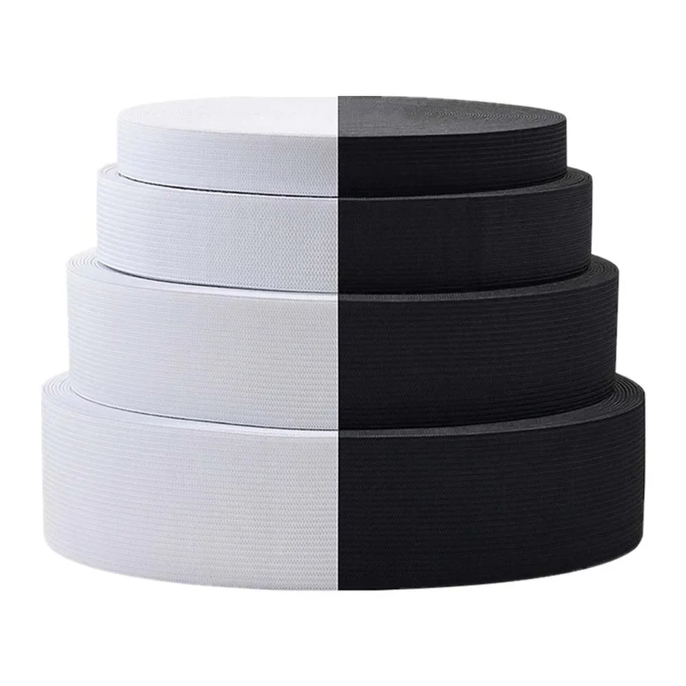 Flat Elastic Band Black White Rubber Band