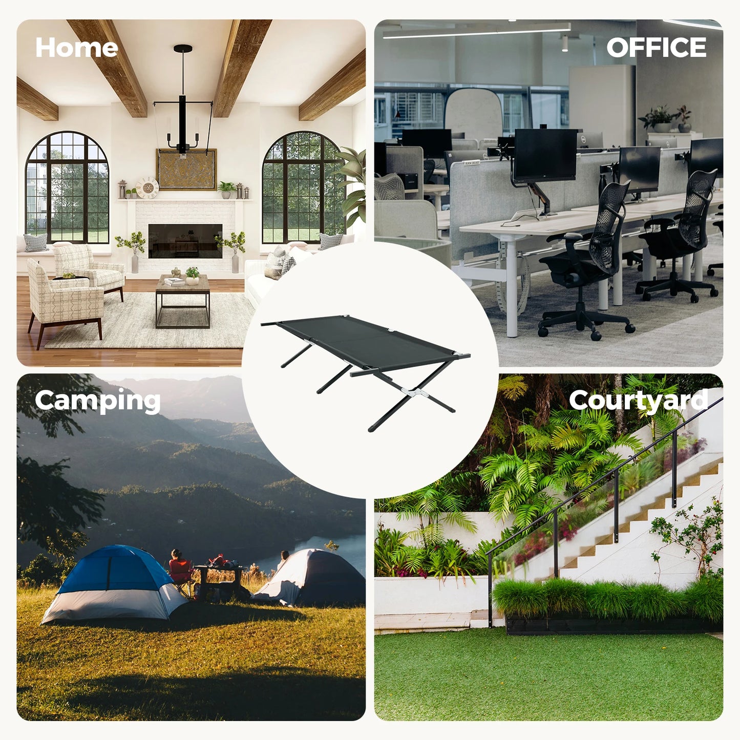 Collapsible Camping Cot Lounge Chair