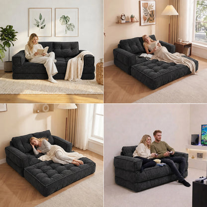 51" 2-Seater Modular Corduroy Sofa