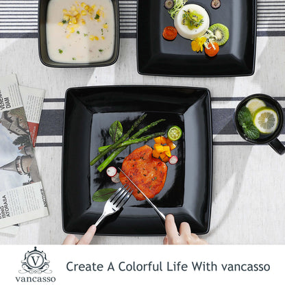 16/32/48-Piece Black Ceramic Set