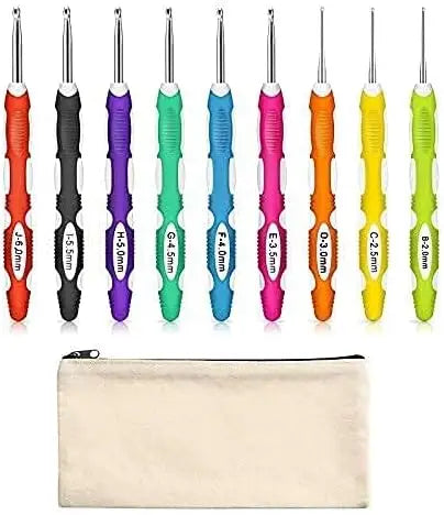 9-Piece Ergonomic Crochet Hooks