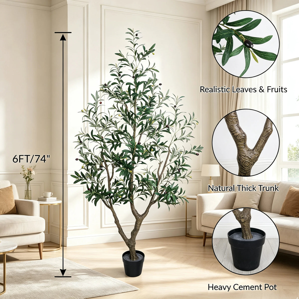 1.5/1.8/2.1m Artificial Olive Tree