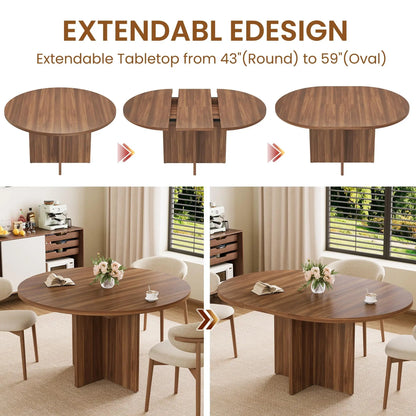 Round to Oval Dining Table For 4-8