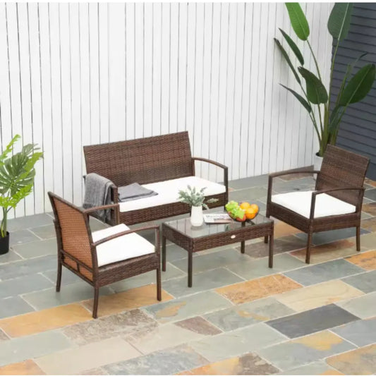 Patio Furniture Set with Cushions, Chairs