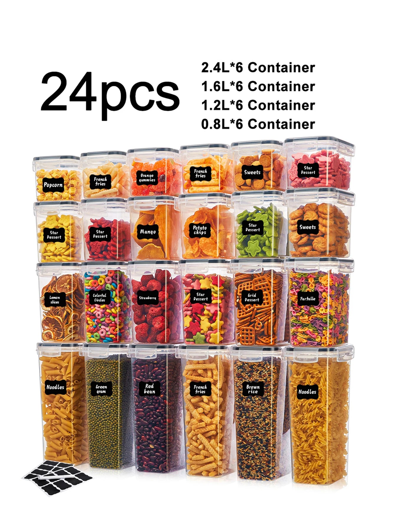 24pcs  airtight food containers