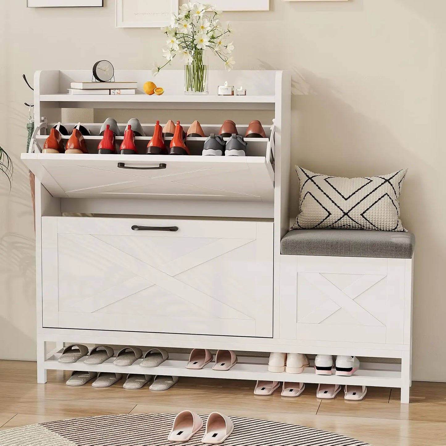 Shoe Cabinet Narrow Slim Shoe Organizer Rack