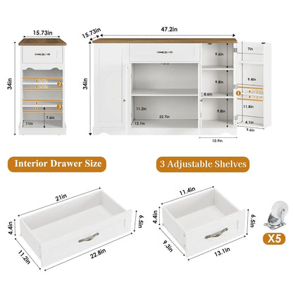 47'' Kitchen Island Cart