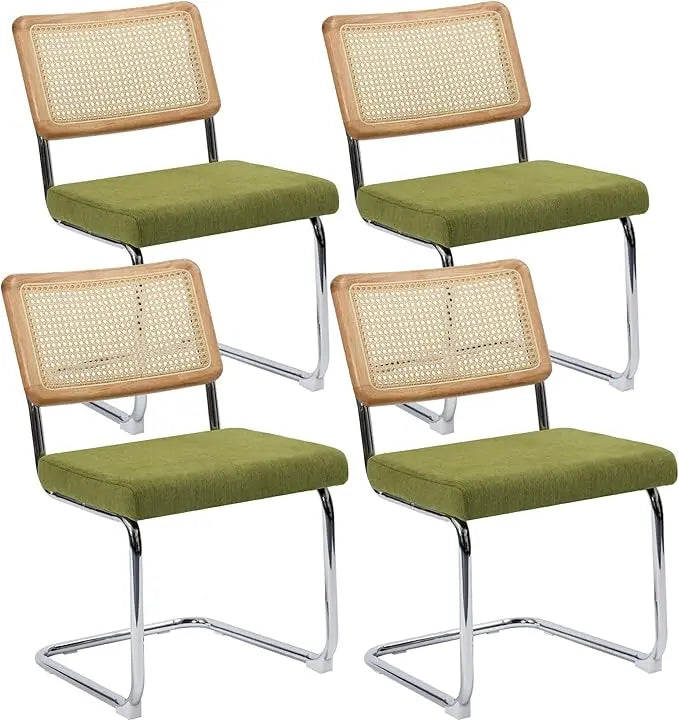 Modern Cane Dining Chairs, Set of 4