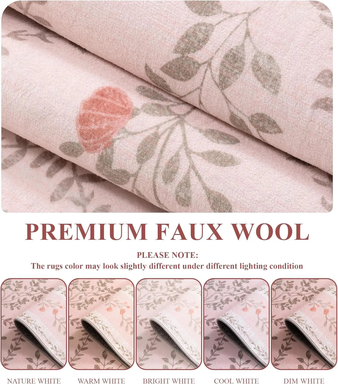 5x7 Pink Floral Rug