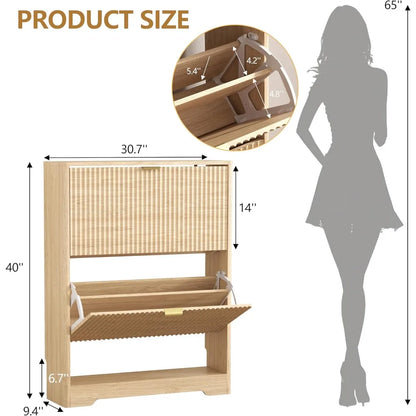 Freestanding Wooden Shoe Cabinet