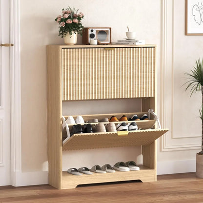 Freestanding Wooden Shoe Cabinet
