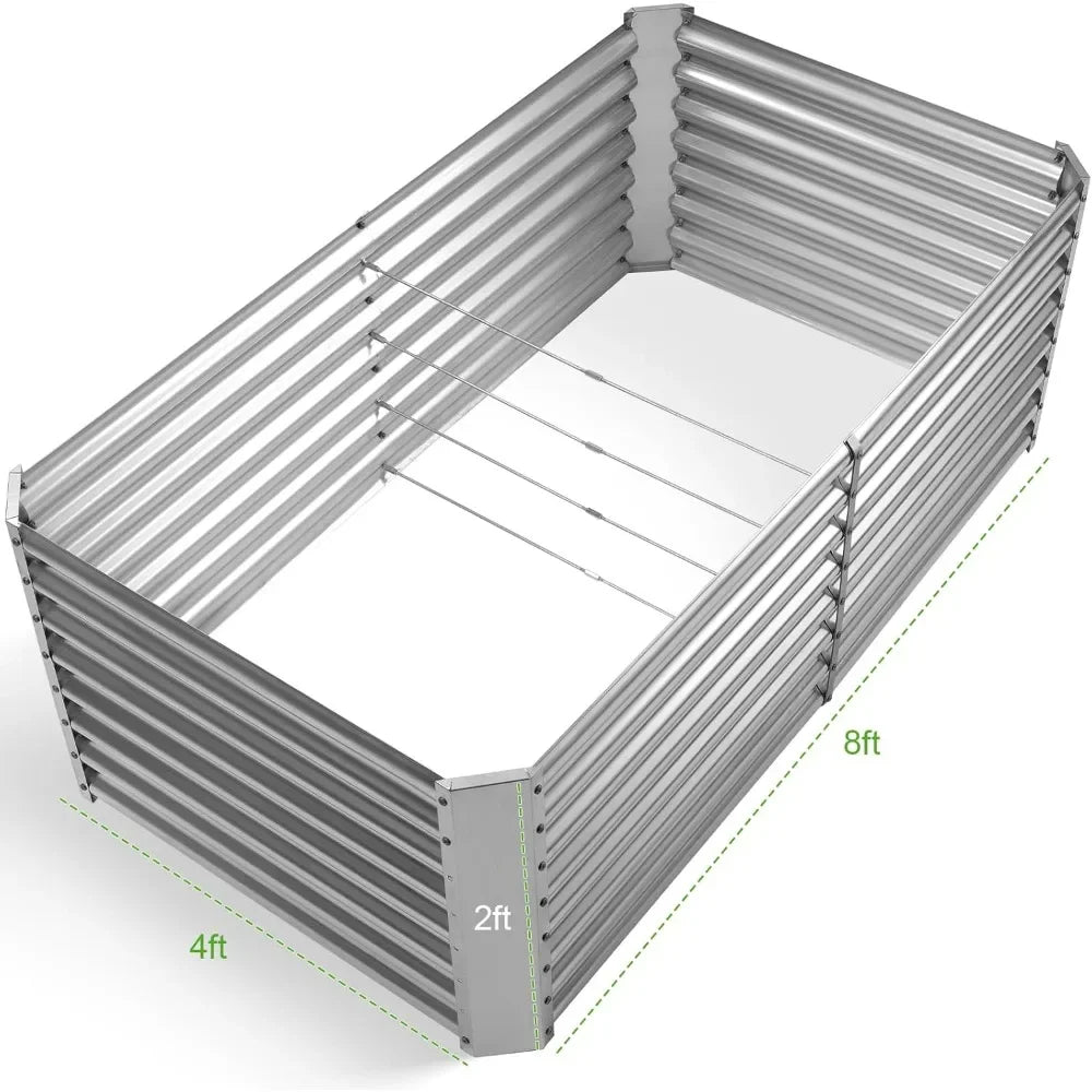 8×4×2 ft Galvanized Garden Bed Kit