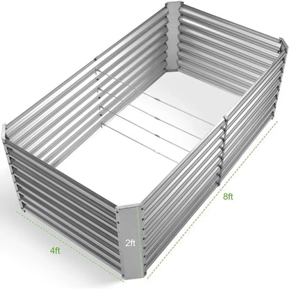 8×4×2 ft Galvanized Garden Bed Kit