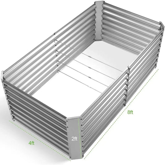 8×4×2 ft Galvanized Garden Bed Kit