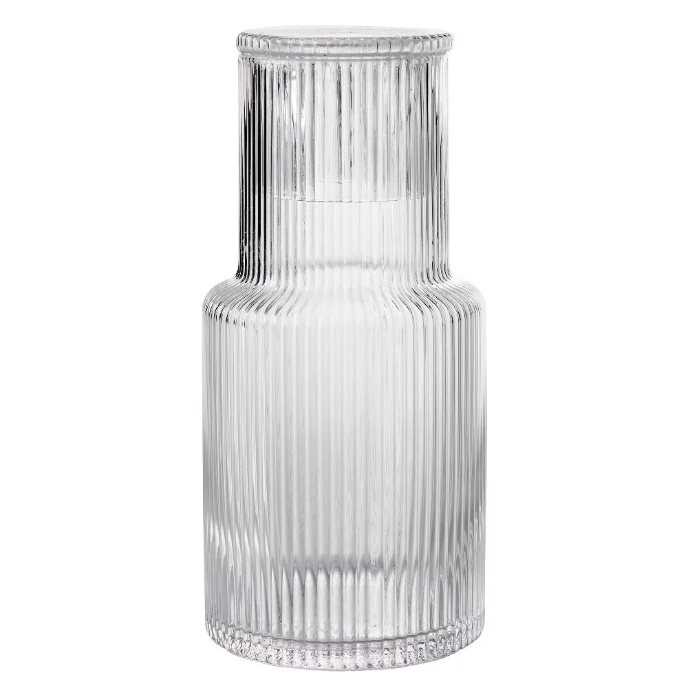 30 Ounce Clear Ribbed Glass Pitcher